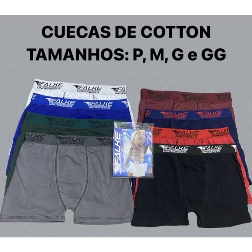 Kit 3-6 Cuecas Boxer Algodão Respirável Masculino Box Cotton Cueca Adulto Confortável