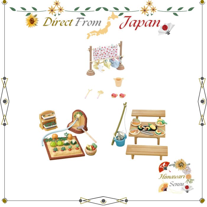 Famílias EPOCH Sylvanian (Lençol/Jardim Vegetal/Churrasco Familiar)