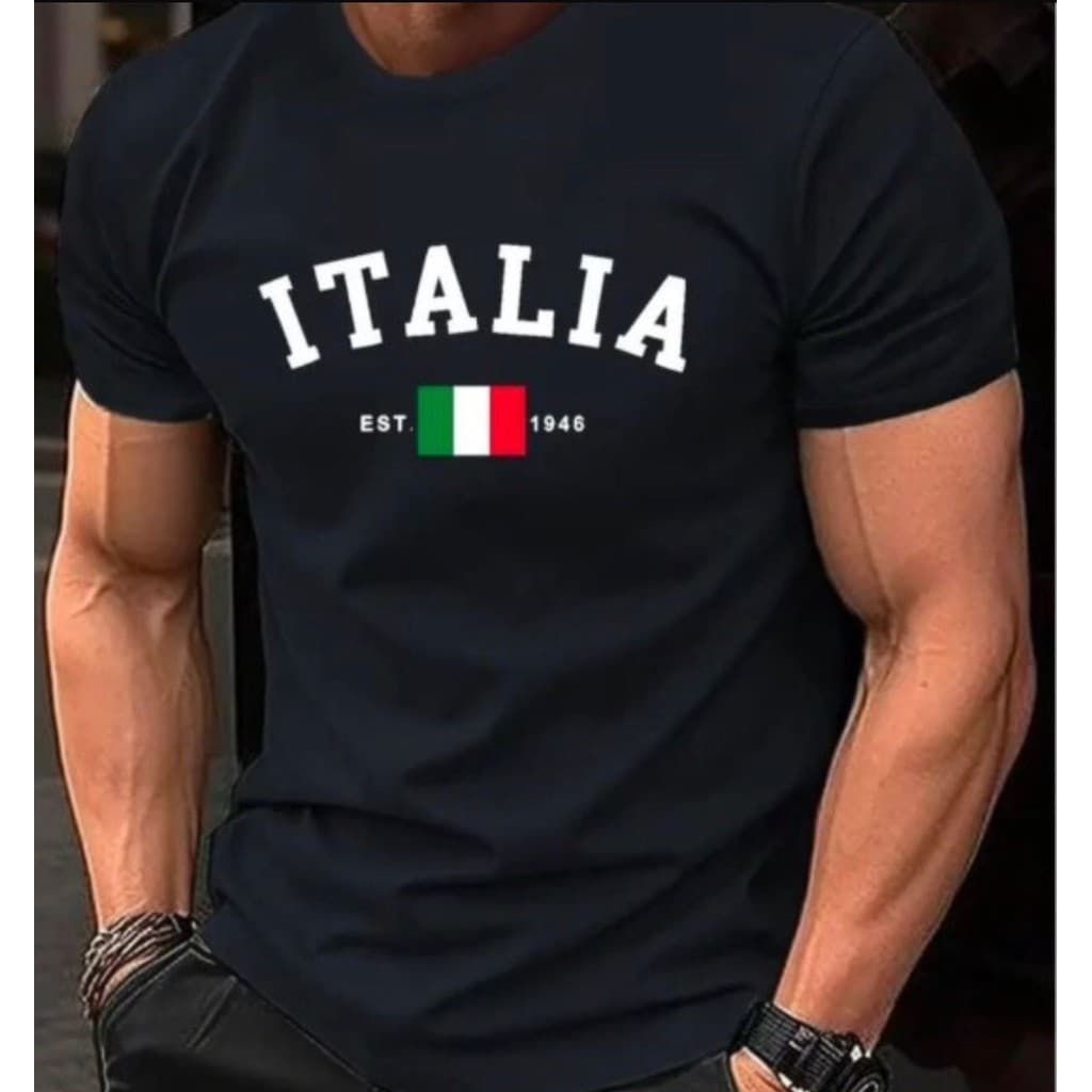 Camiseta Milano Italia T-Shirt 100% Algodão Camisa Masculina