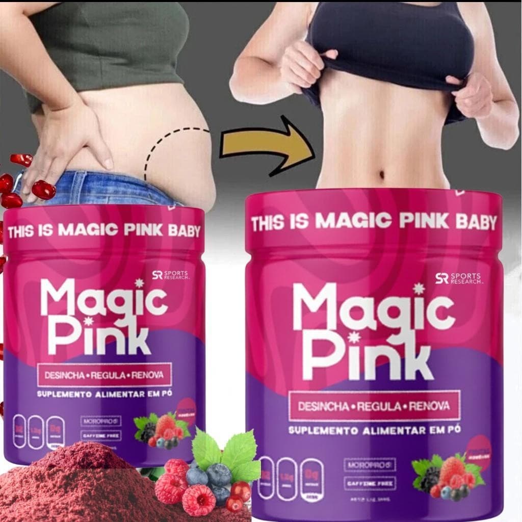 2 Magic Pink 300g Sabor Frutas Vermelhas em Pó | Fórmula Exclusiva Aprovada por Nutricionista