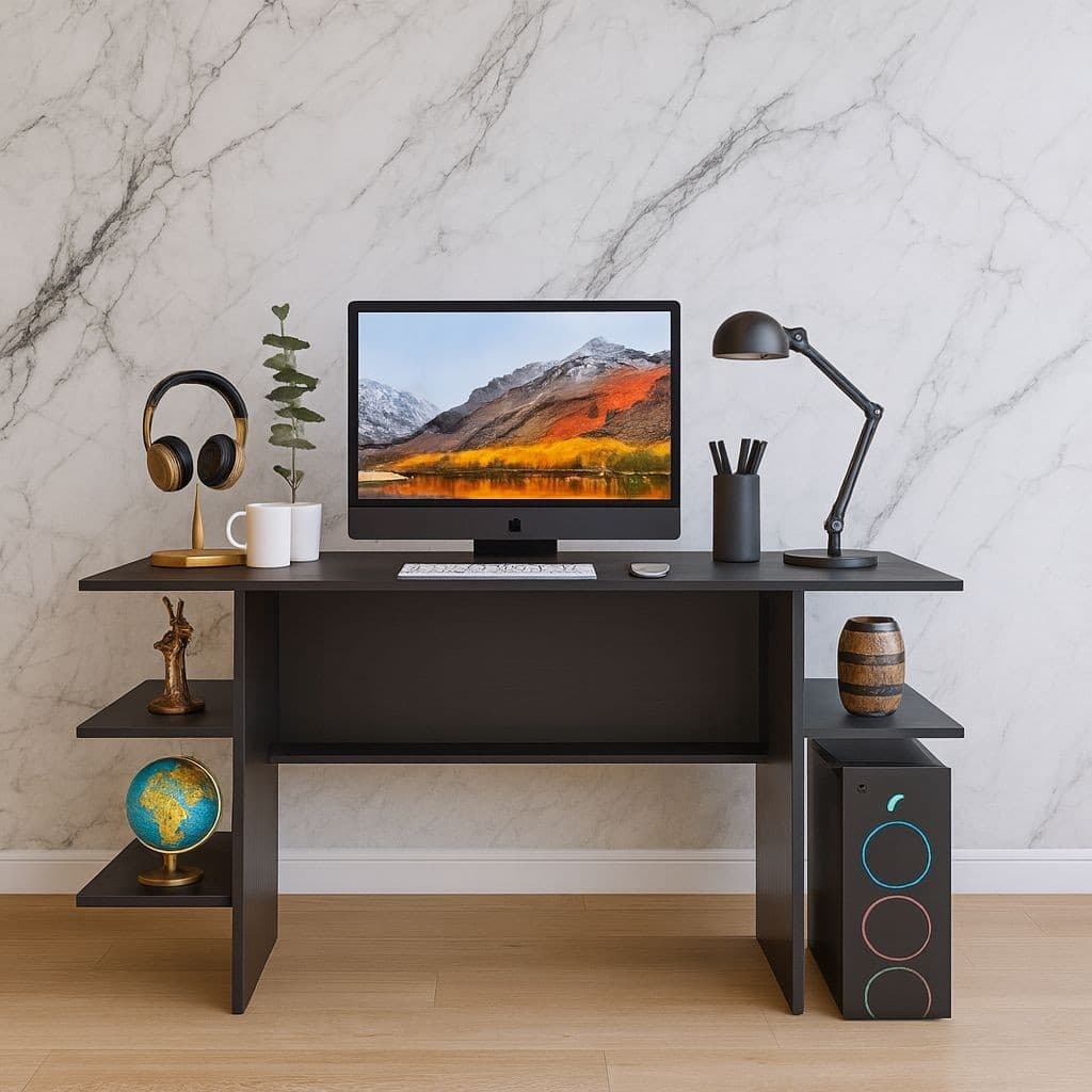 Mesa para Computador Gamer - Escrivaninha Multiuso - Preto