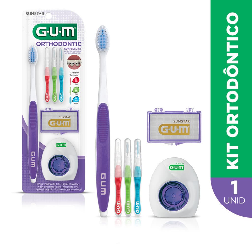 GUM Kit Escova Ortodôntico C/4 Peças
