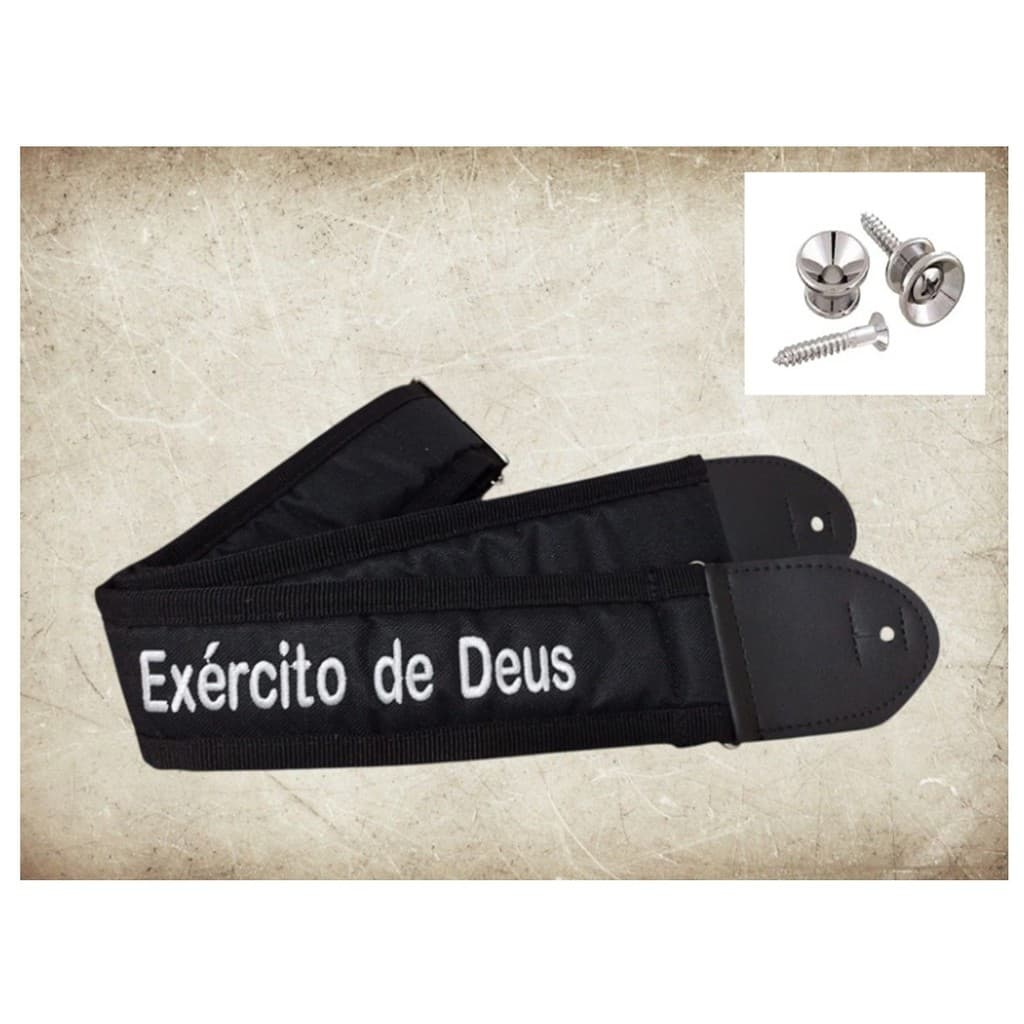 Correia Violão/Guit/Baixo Acolchoada EXERCITO DE DEUS+Roldan