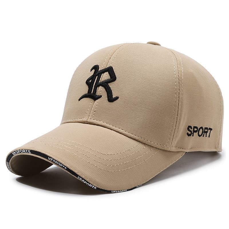 Boné De Beisebol Bordado 3D R Letras Casual Duro Top Aba Curva
