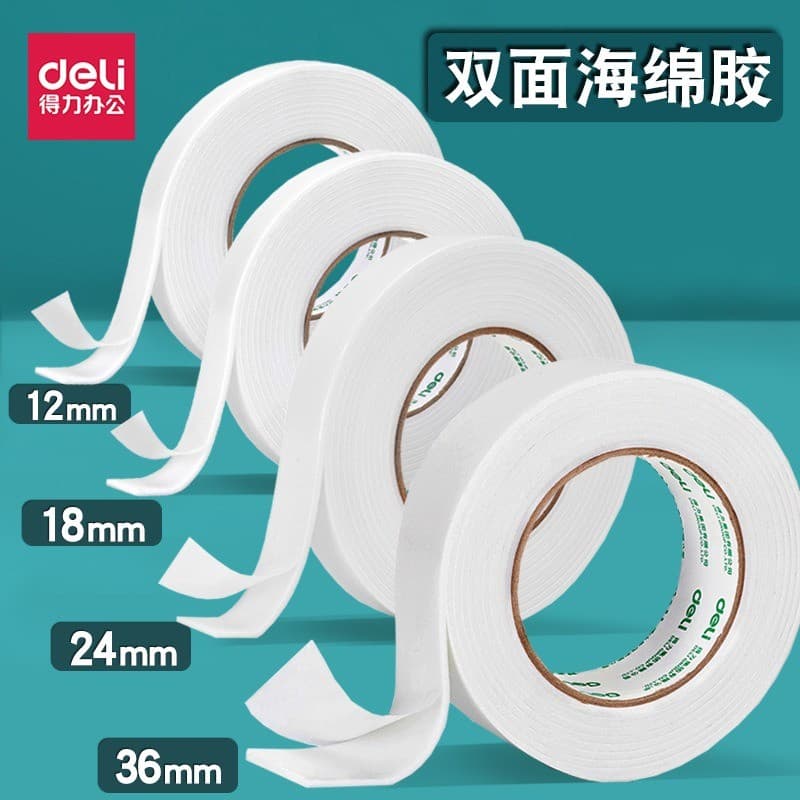 Deli Fita Espuma Fita Dupla Face 24mm Espuma Dupla Face Fita Esponja Fita Dupla Face