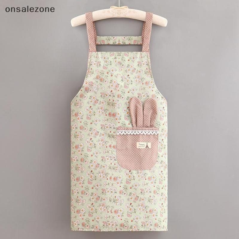 OZTH Moda Floral Orelha De Coelho Restaurante Cozinha Sem Mangas Avental De Bolso Grande Varia