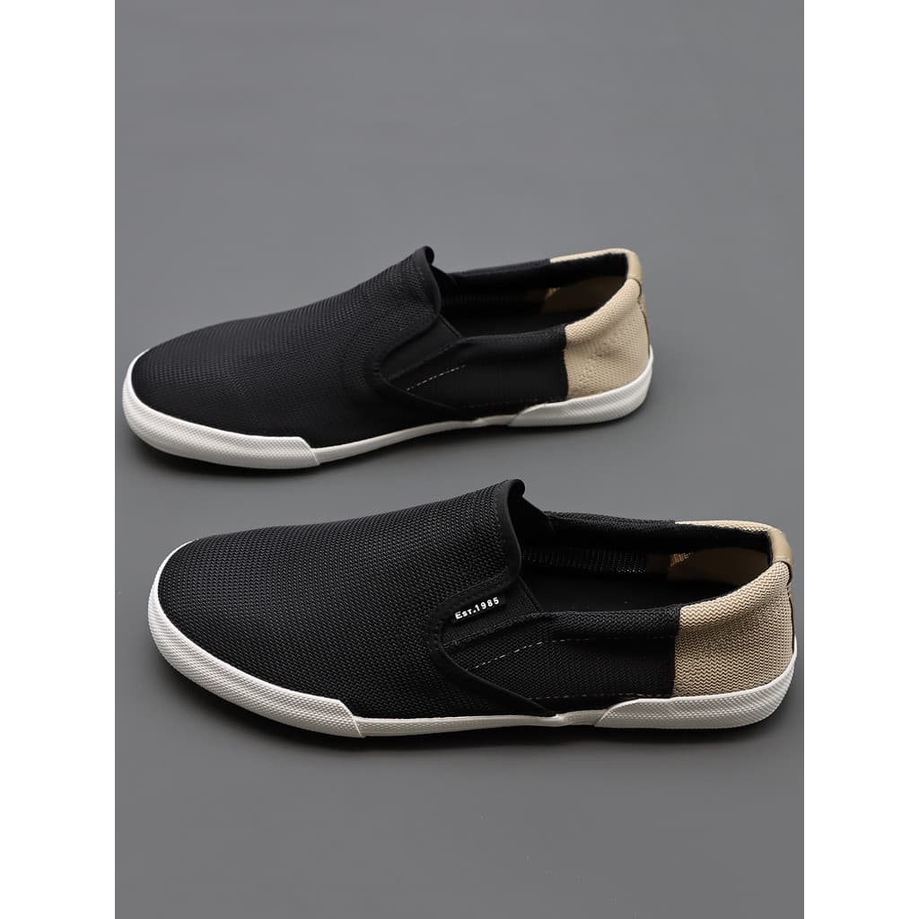 Sapatos de malha masculinos de verão tênis casuais masculinos de cano baixo sola macia deslizamento em oco respirável mo