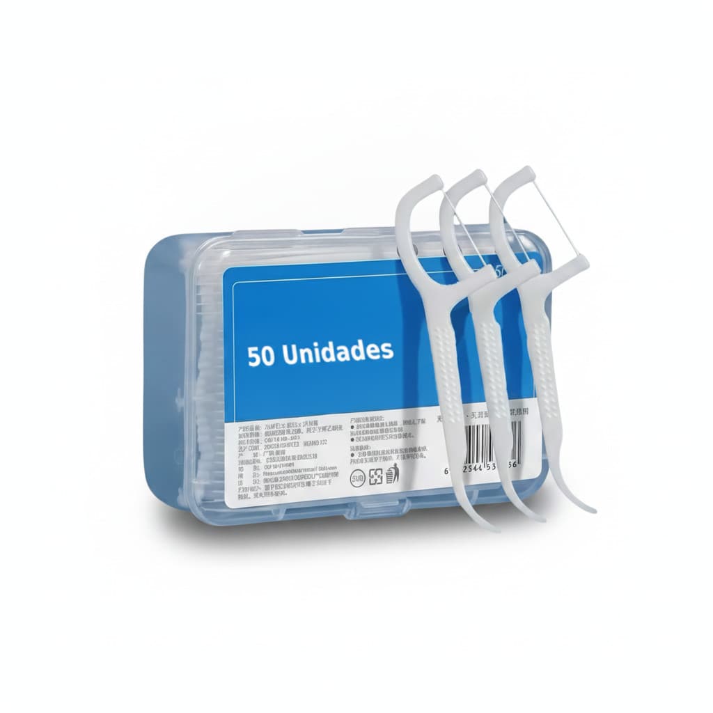 Flossers Premium Ergonômicos Fio Dental Resistente Kit 50 Unidades para Higiene Bucal Profunda