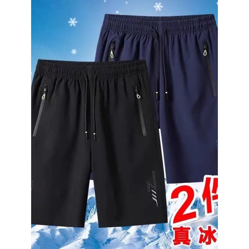 Shorts curtos masculinos 2026 verão respirável estilo fino seda gelo Casual correndo Fitness tendência esportes calças d