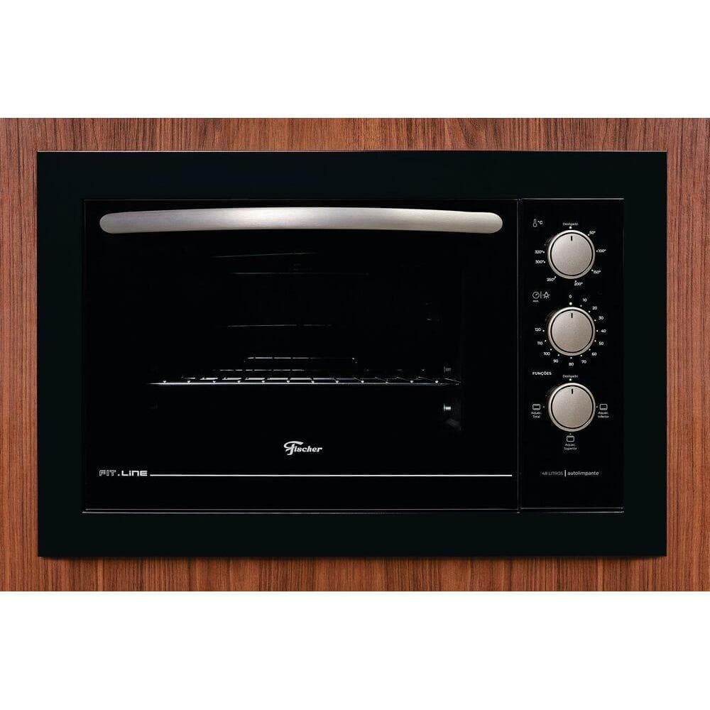 Forno Elétrico Embutir Fit Line Preto 48l Fischer