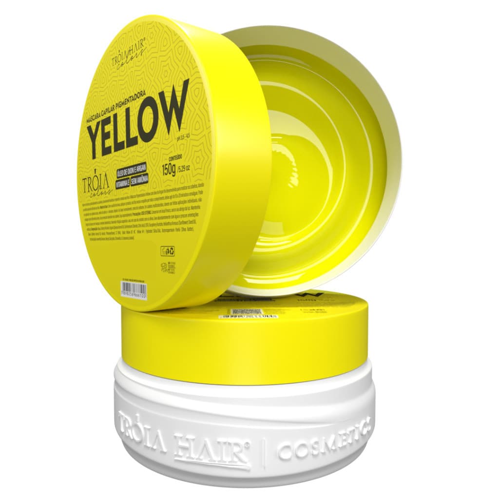Máscara Capilar Pigmentadora Troia Colors Yellow 150g Cor fantasia - Troia Hair