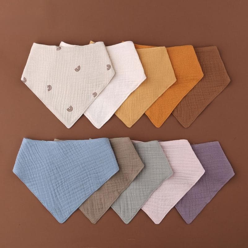 Conjunto de 4 peças de lenços de algodão altamente absorventes, toalhas para saliva e babadores para alimentação de bebê