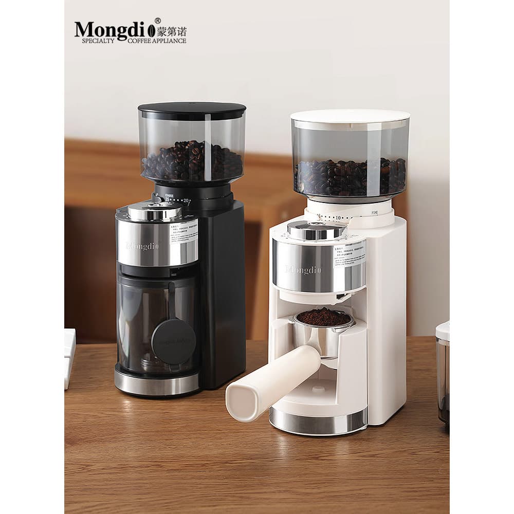 Mongdio moedor elétrico moedor de grãos de café moedor de café mão Brew italiano pó Anti-voador