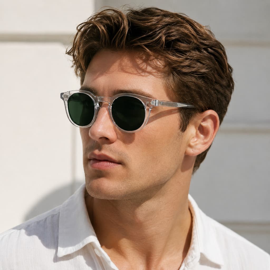 [Betsy Premium] Óculos de Sol Unissex Retrô Redondo em Acetato | Lente UV400 | Estilo Clássico Leve e Confortável