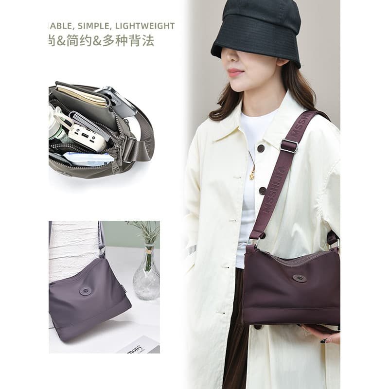 Senhoras saco do mensageiro Casual All-Match leve High-End sentir atmosfera simples Commuter náilon ombro Fe