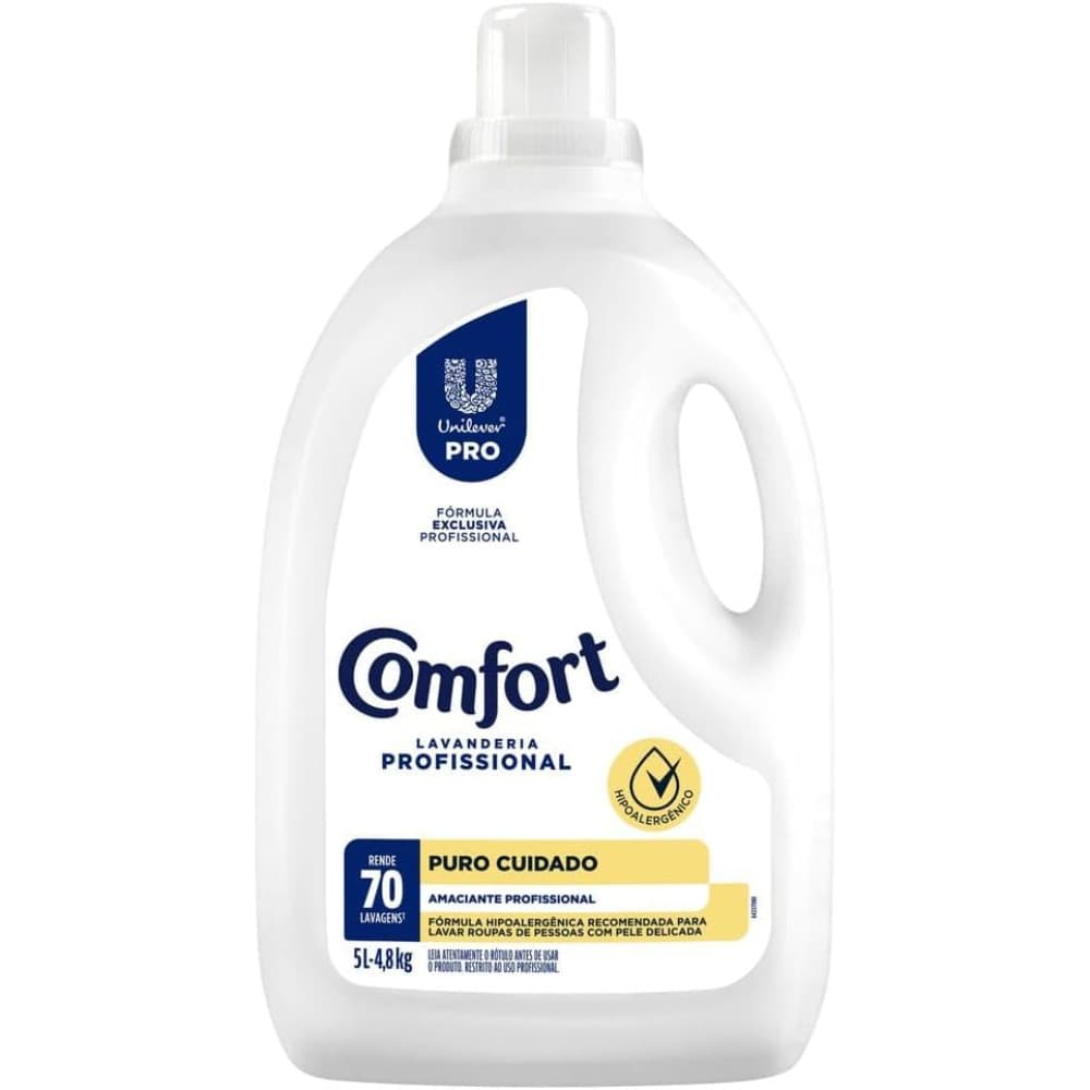 Amaciante Comfort Pro Lavanderia Puro Cuidado 5L Galão | 1/2/3 Un | Maciez e Frescor no Seu Dia