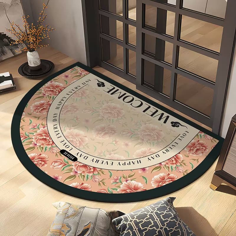Novo estilo semicírculo porta de entrada tapete porta de entrada do agregado familiar Cutable pé tapete porta entrada An