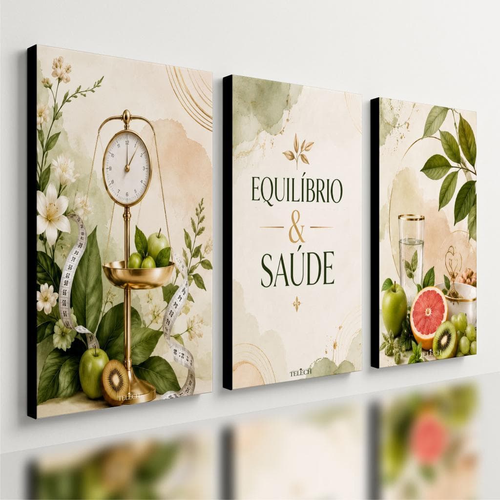 Kit 3 Quadro Decorativo Nutrição Consultório Alimentação e2