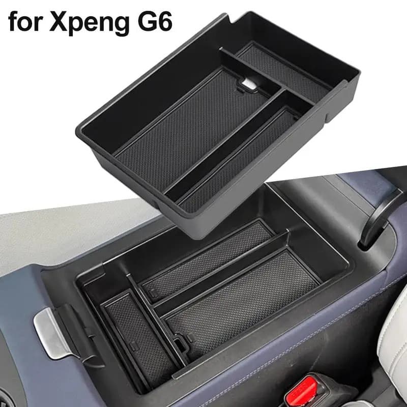 Para o Carro Xpeng G6: Bandeja para Console Central, Caixa de Armazenamento para Apoio de Braço, Organizador de Acessóri
