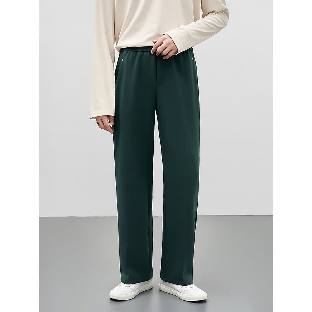 Drape calças masculinas novo estilo solto calças retas cor sólida simples calças compridas na moda versão coreana calças