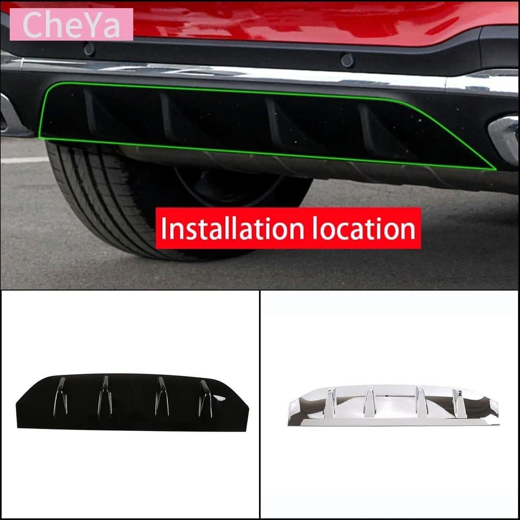 cheya ABS Luz Brilhante Amortecedor Traseiro Do Carro Inferior Guarda Capa Decorativa Para Mercedes-Benz GLC 2020-2021 A