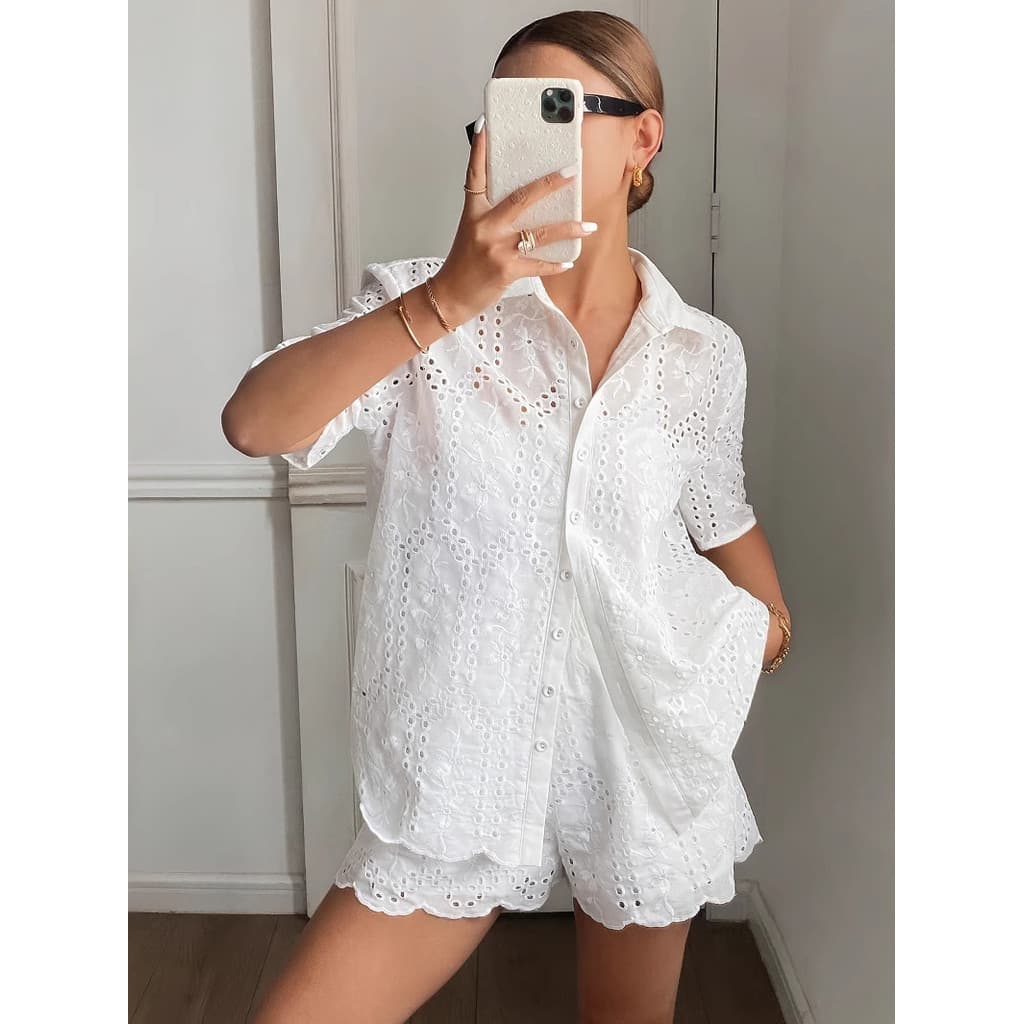 top E shorts Bordados Ocos
