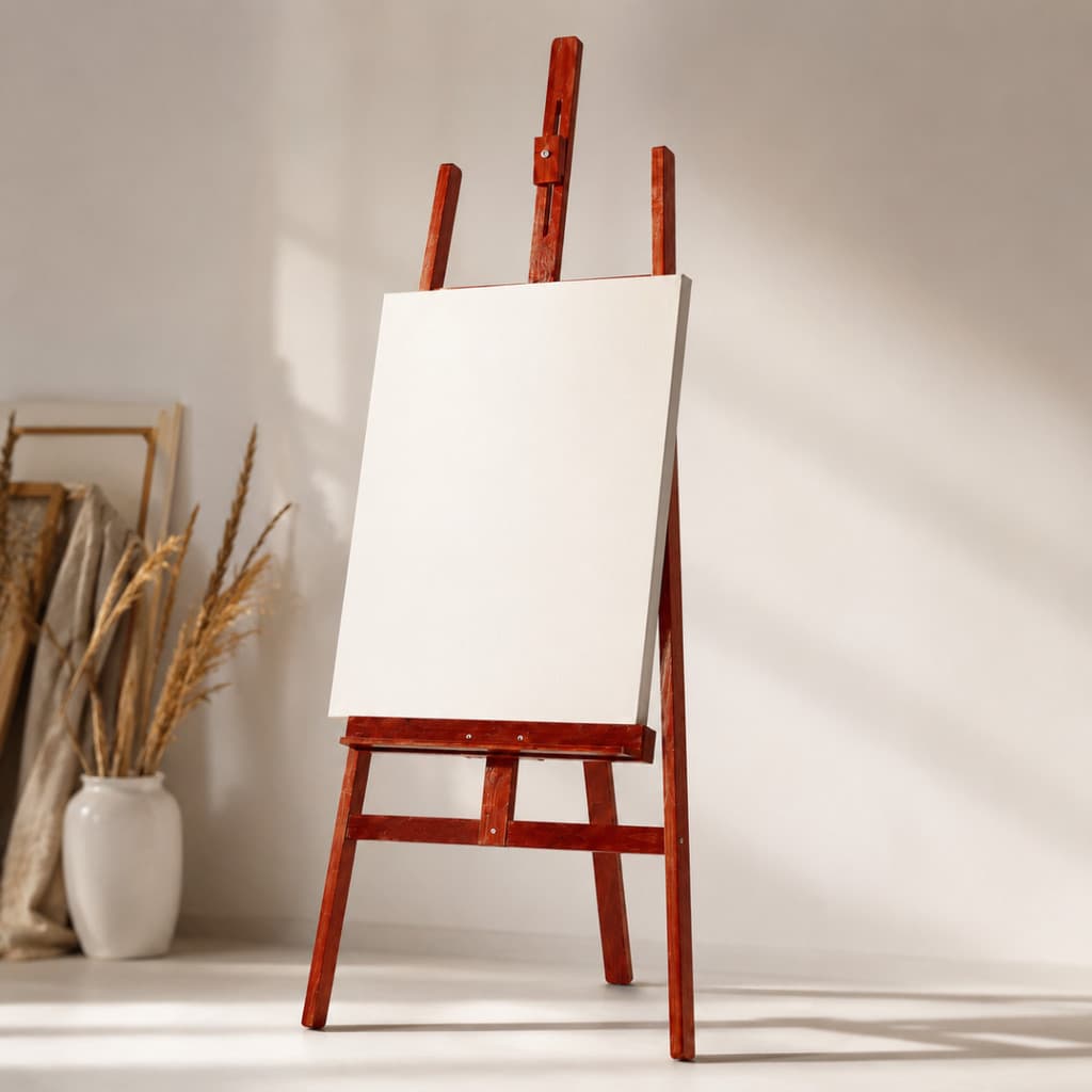 Cavalete De Pintura 1,50m Pinus Cor Mogno Souza 4103 Para Tela Quadro Ateliê E Exposição