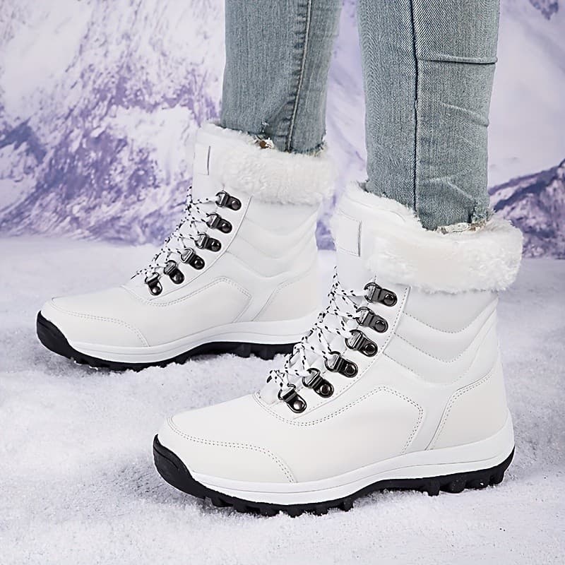 Botas de Inverno de Alta Qualidade para Mulheres, Botas de Neve com Forro de Lã Quente, Sapatos Altos e Aconchegantes ZN