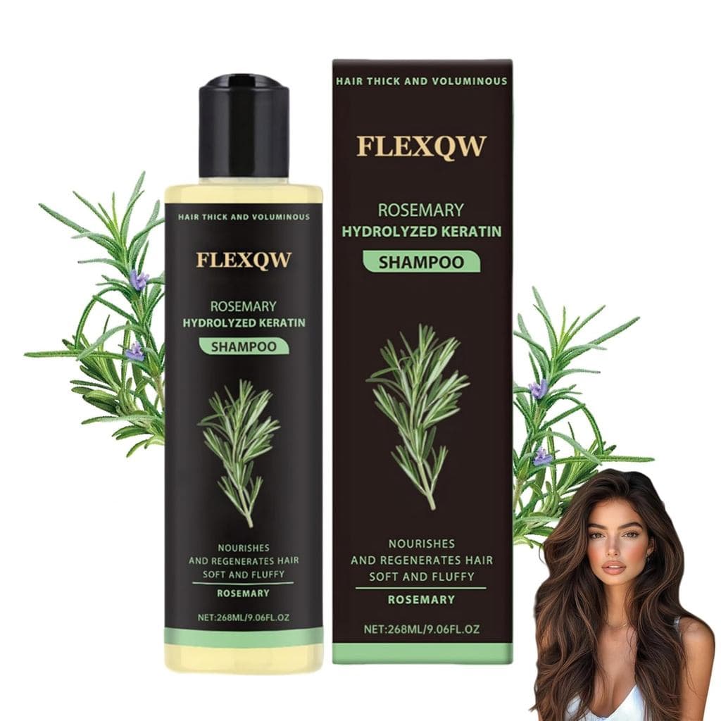 Shampoo para Crescimento Capilar com Alecrim, 265ML, Shampoo Natural para Engrossamento e Fortalecimento com Queratina H