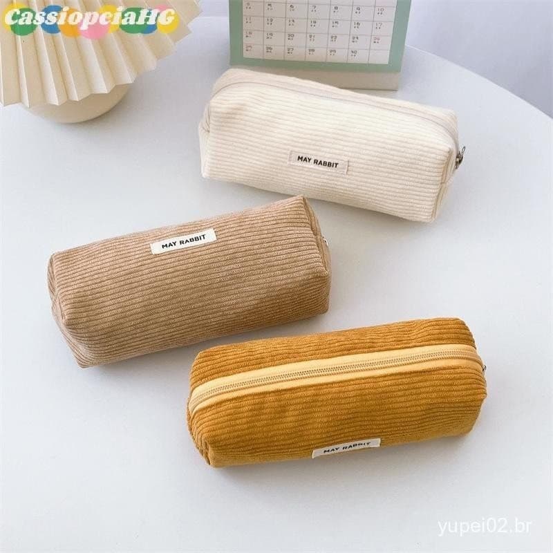 (Cassiopeiahg) 1 Peça Simplicidade Estudante Bolsa De Lápis Para Menino Menina Moda Estética Série De Cor Sólida Estojo