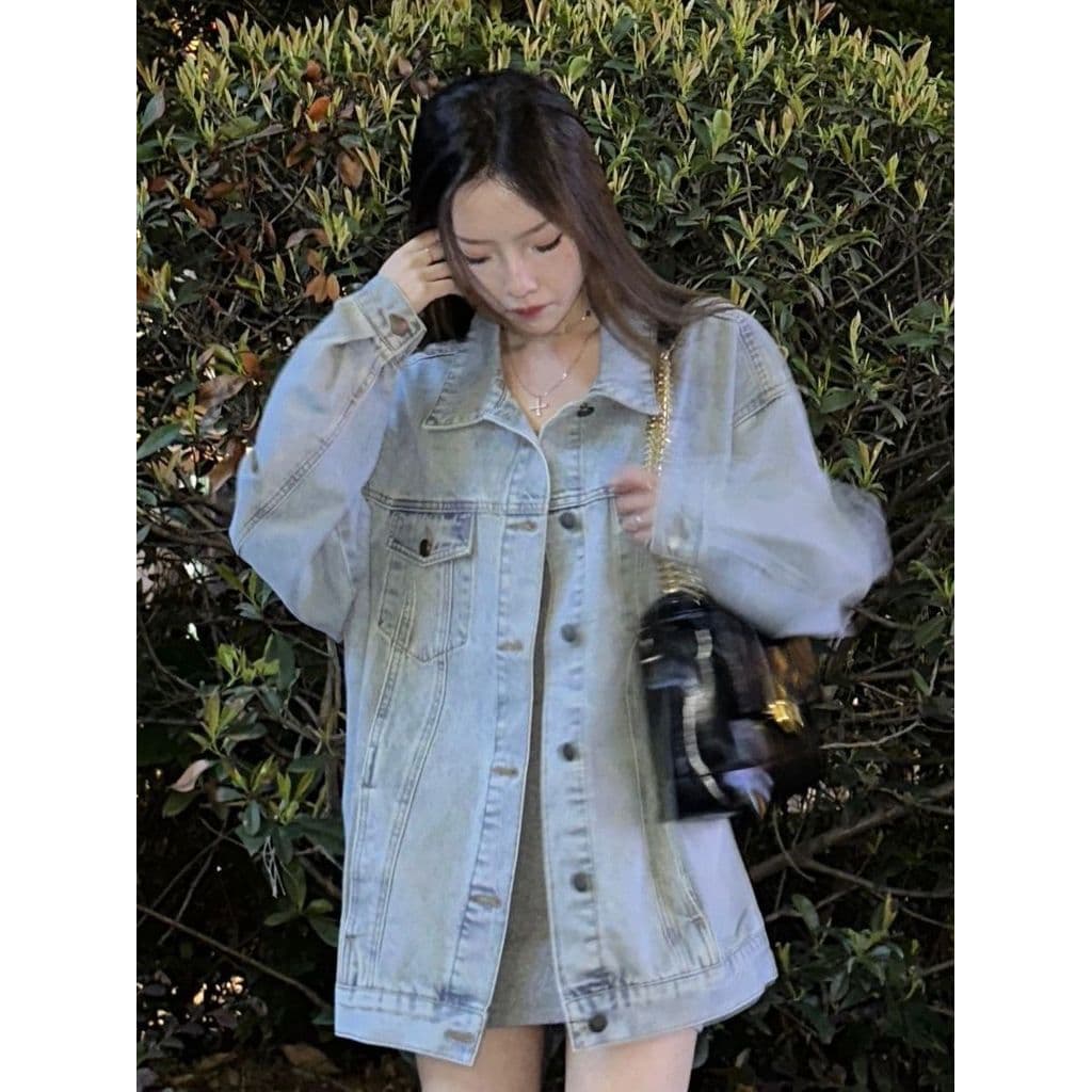 Jaqueta jeans azul feminina na moda primavera outono versão coreana Retro solto mais magro olhar jaqueta Casual Cardigan