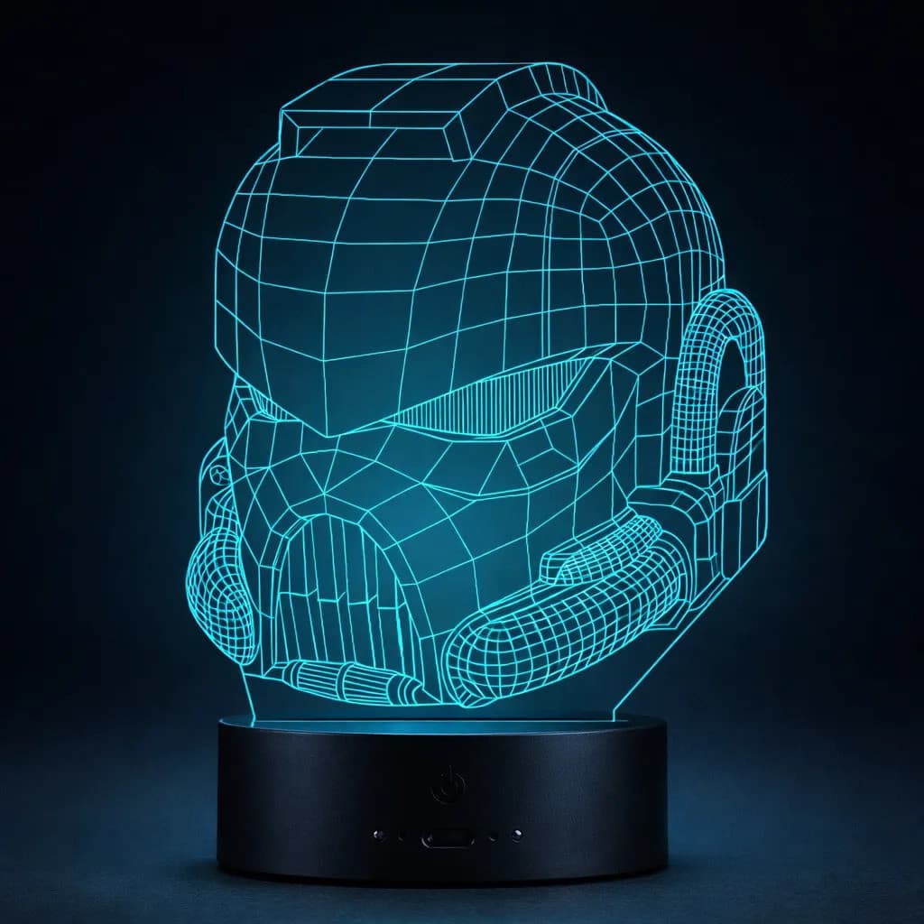 Luminária 3d Stormtrooper Star Wars Abajur Led Gamer Luxo