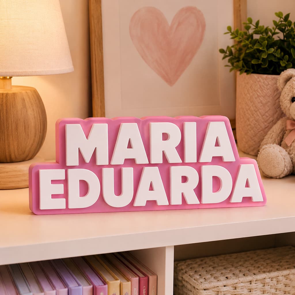 Nome em 3D Personalizado para Decoração de Festa e Quarto