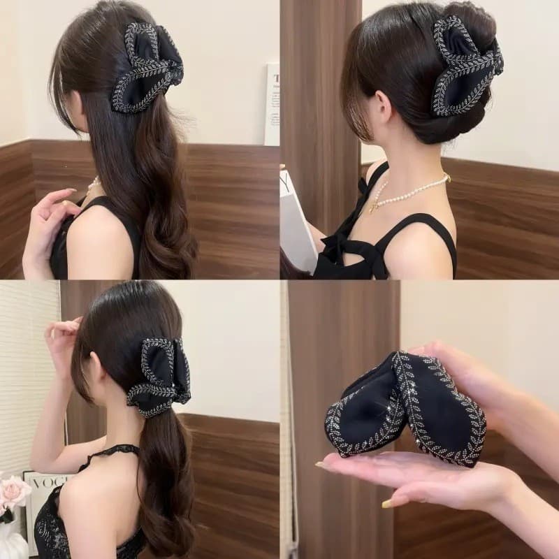 Presilha de cabelo estilo Hepburn francês para mulheres, nova presilha de cabelo elegante estilo tubarão 2025 para a par