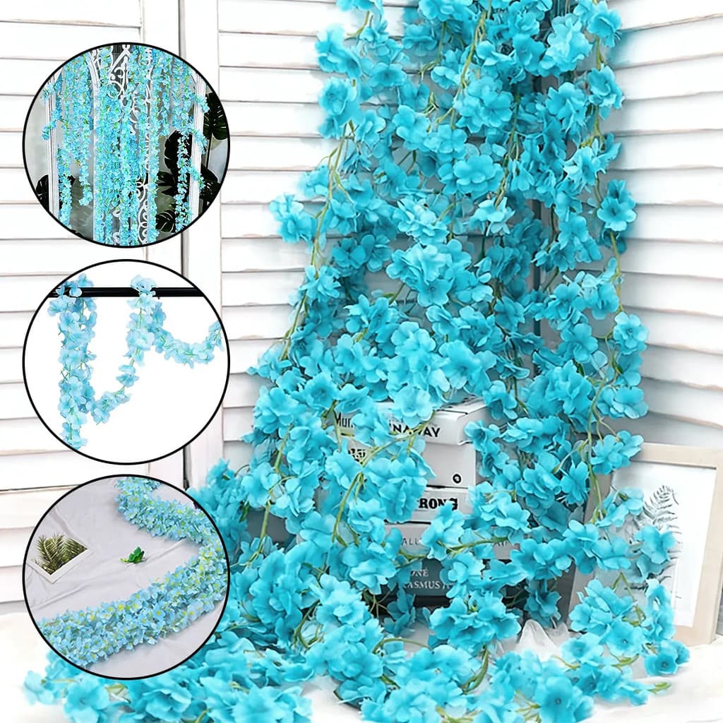 Kit 5 Correntes De Cerejeira Artificial 200cm Para Decoração Decorativa Flor Artificial Trepadeira