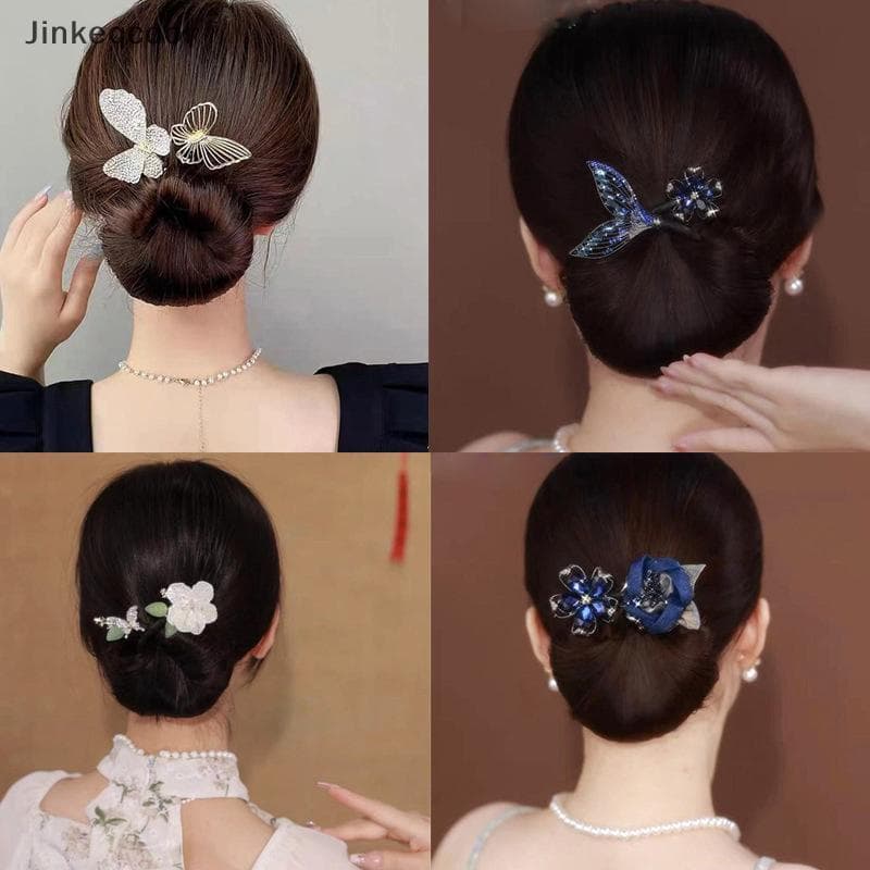 Jqbr Estilo Coreano Feminino Twister De Cabelo Cristal Modelador Requintado Temperamento Hairpin Curling Grampos Elegant