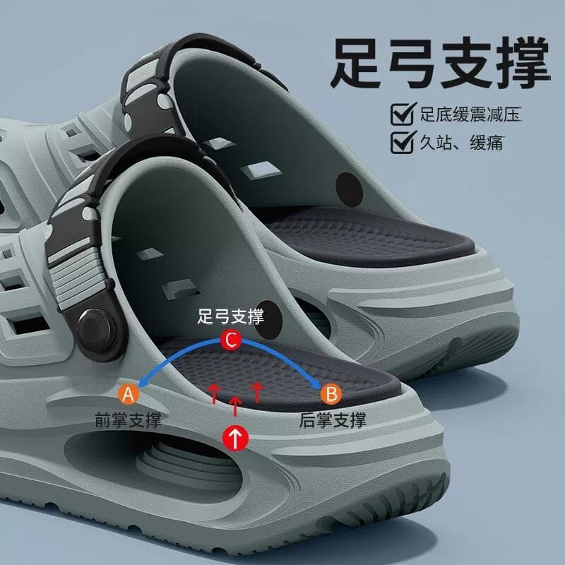 Arco suporte dedicado buraco sapatos masculinos 2025 novo estilo verão exterior Wear longa pé não cansado Anti-deslizame