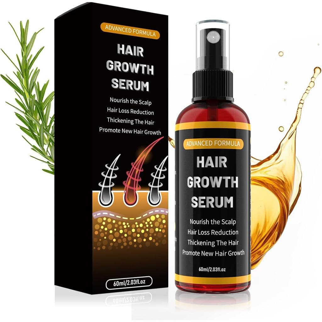 Óleo de Alecrim para Cabelo - Sérum Capilar com Óleo de Rícino Orgânico e Biotina para Mulheres e Homens, Fortalece os C