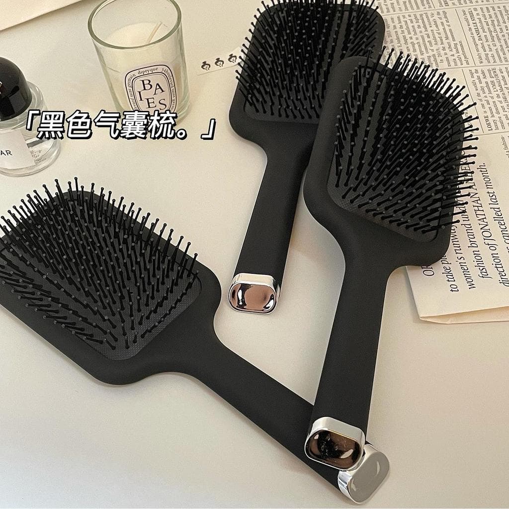 Pente de almofada de ar japonês feminino preto massagem pente doméstico não machuca o cabelo grande placa pente Airbag p