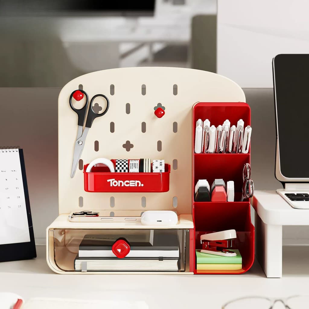 Buraco placa mesa ins estilo prateleira simples plástico bonito gaveta organizador Desktop caixa escritório