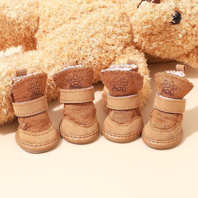 Itália Poldo Ben sapatos para cães botas de neve de lã de cordeiro inverno quente passeio andando sapatos de algodão par