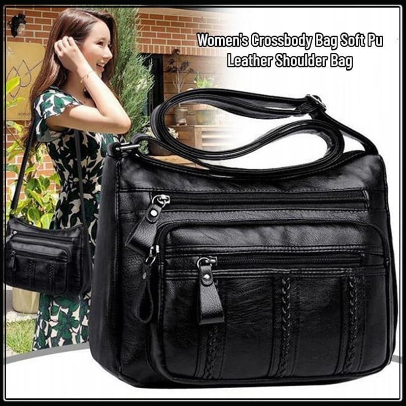 Bolsa de Ombro Feminina em Couro PU Flexível T6EZ F19K