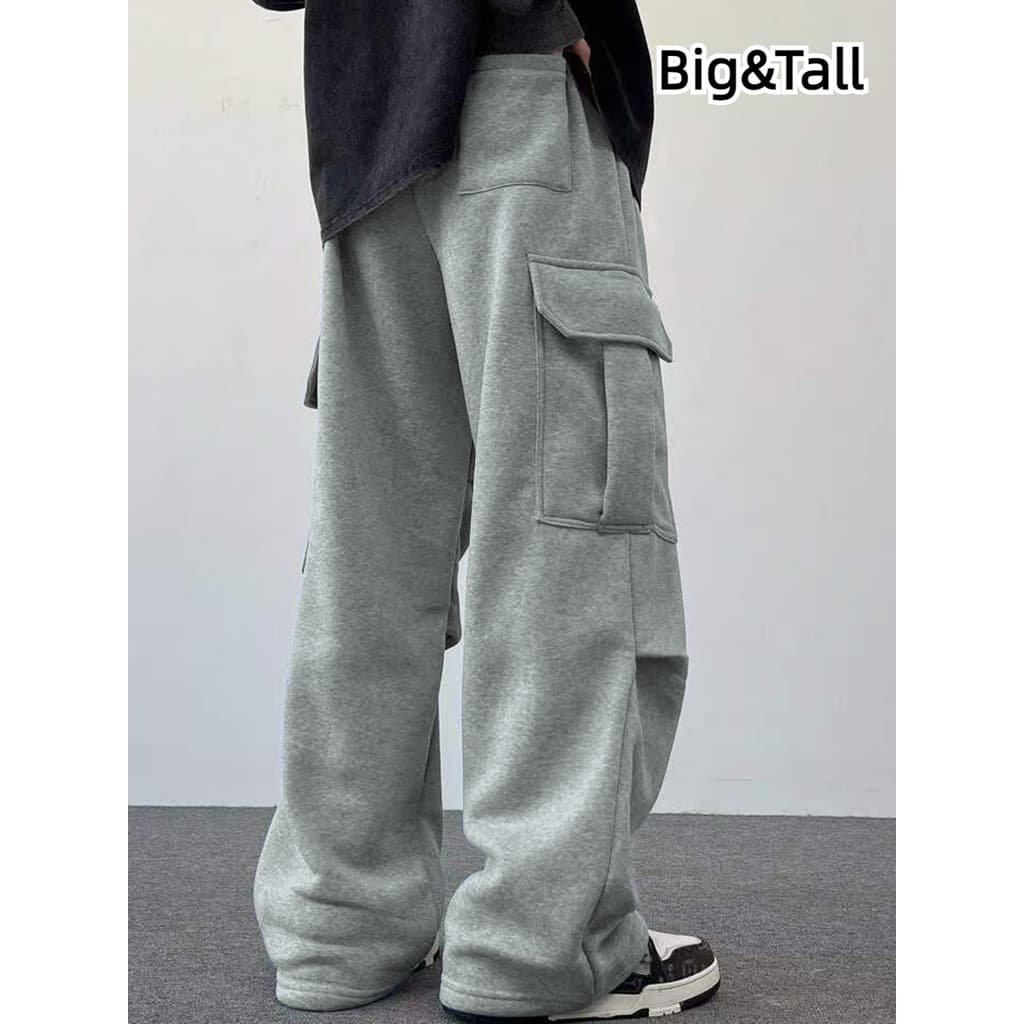 Novo outono inverno Plus Size macacão masculino calças esportivas casuais Micro-estretch Multi-bolso Design adequado par