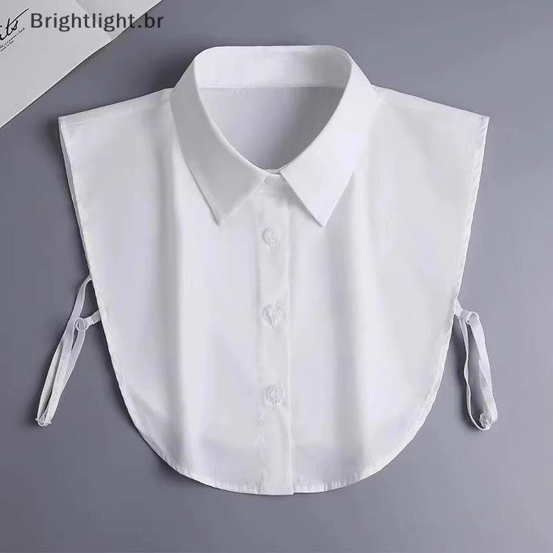 [brightlight.br] Gola Falsa Feminina Meia Camisa Empresarial Confortável Para Homens Mulheres Ocasiões Formais [BR]