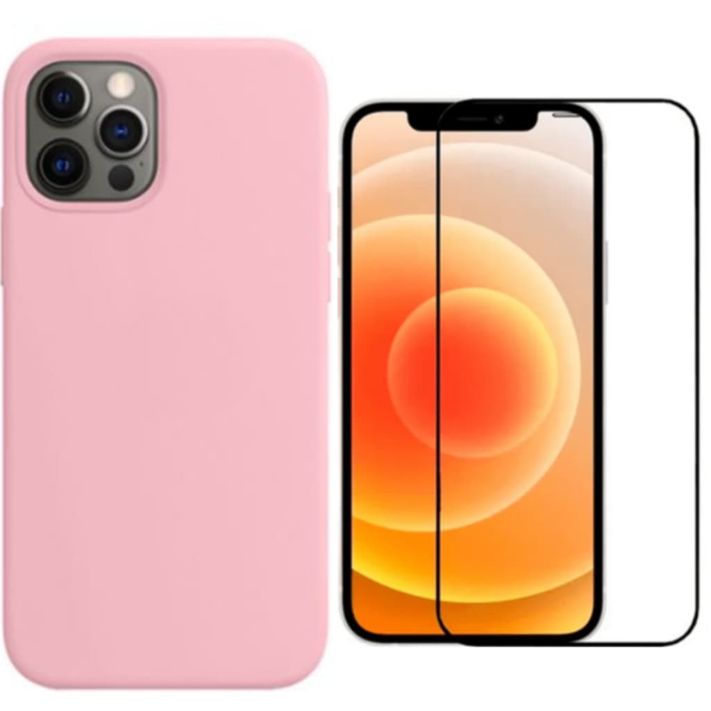 Capa Capinha Para iPhone 15 Pro Max Rosa  Aveludada + Película 3D