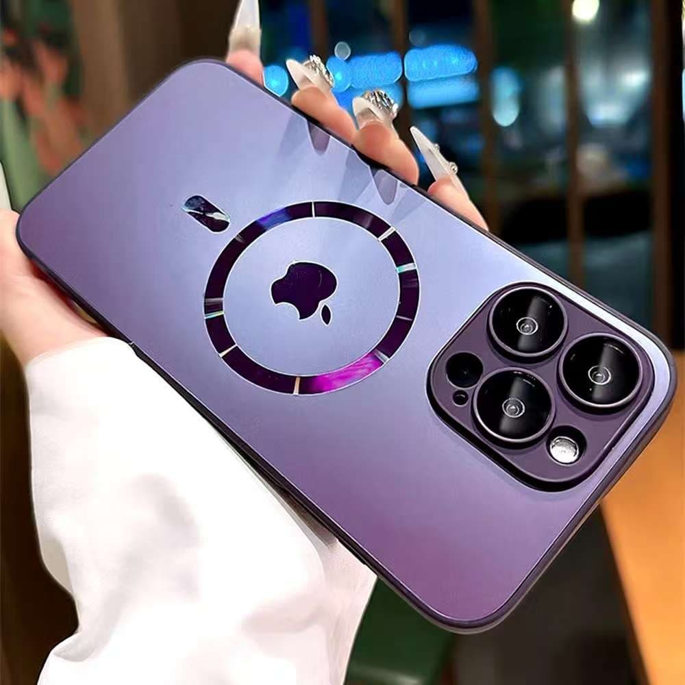 Capa Magnética Fosca De Luxo Com Película De Proteção De Lente De Câmera Compatível iPhone 16 15 14 13 12 11Pro Max * &-