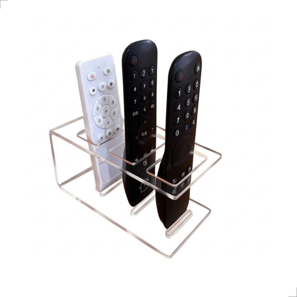 Suporte Controle Remoto De Mesa Acrílico Cristal 3 Controles