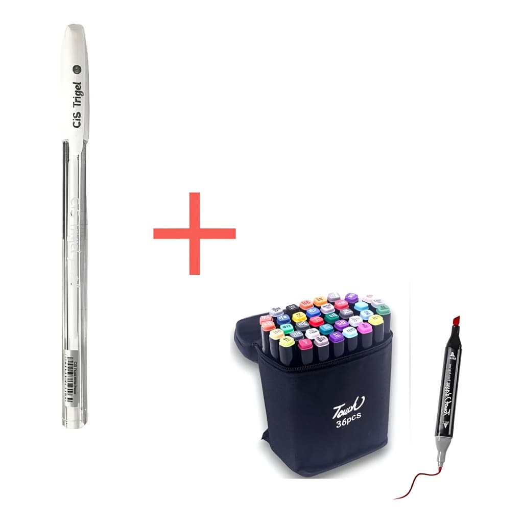 Kit De Estojo Caneta 36 Cores +1 Branca Detalhe Ursos Goods