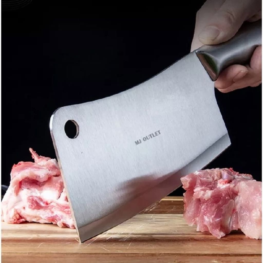 Faca Cutelo Machadinha inox 7 polegadas profissional acougueiro medida 27cm×6,5cm 12046