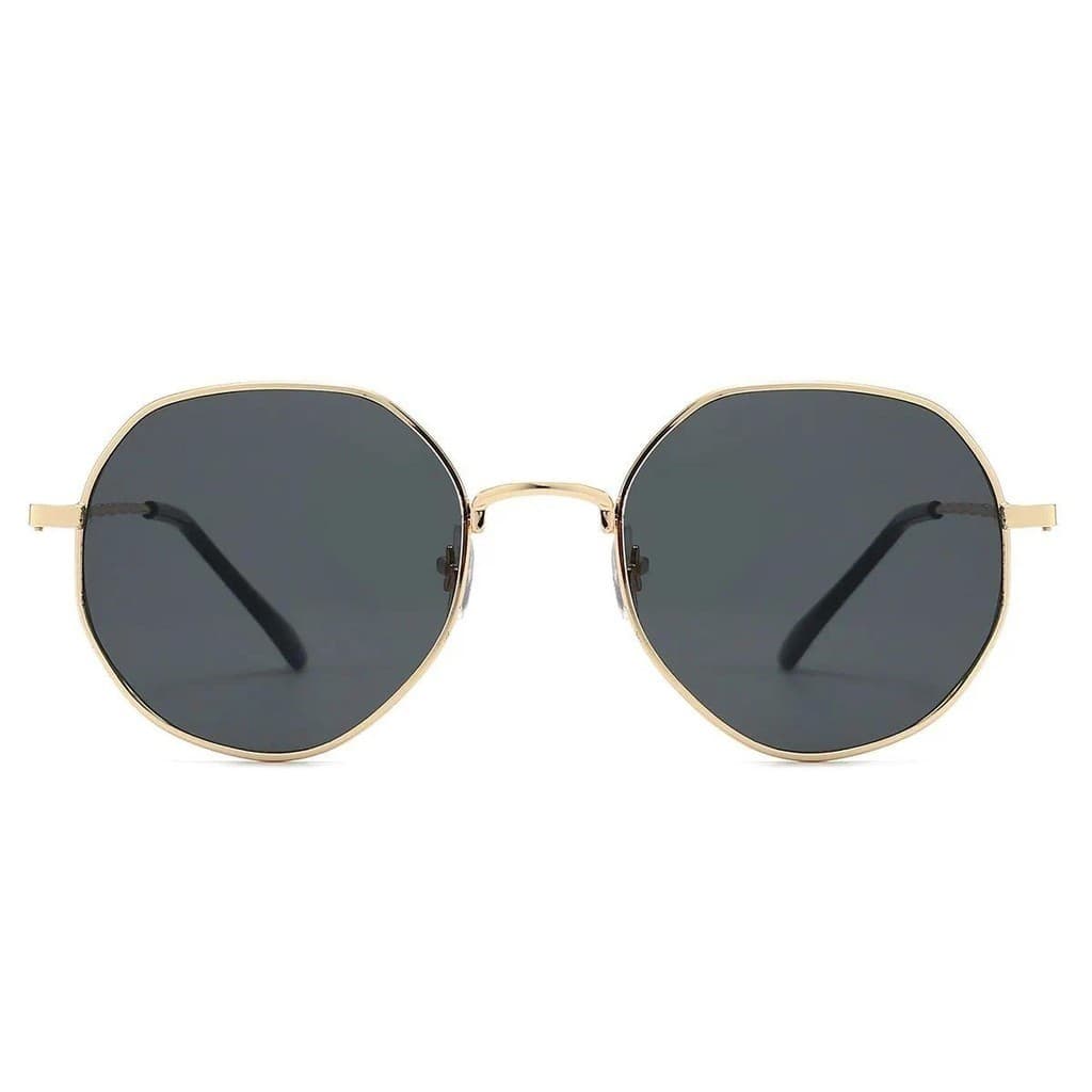 Óculos de sol Polygon, armação de metal vintage para mulheres, óculos de sol masculinos, design de marca de luxo, óculos